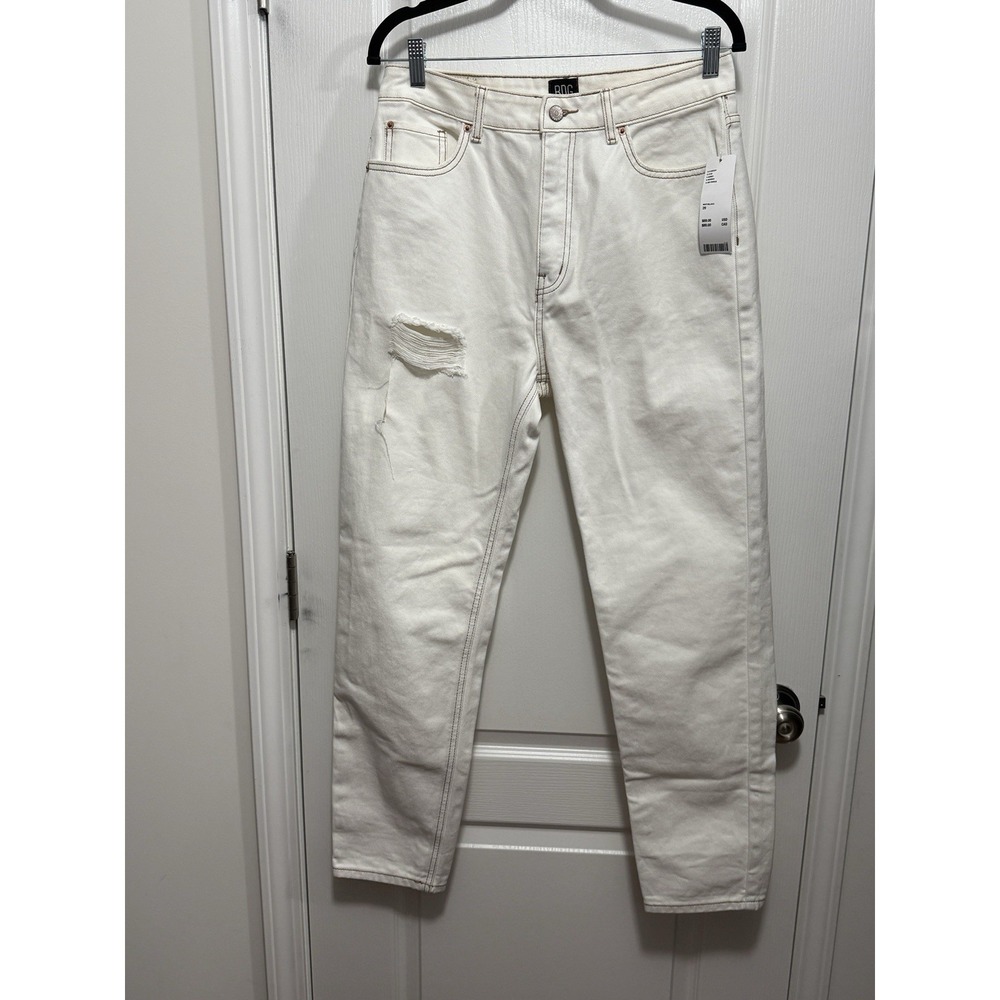 BDG Urban Outfitters High Waisted Mom Jeans Womens 29 Off White Cotton Denim NWT